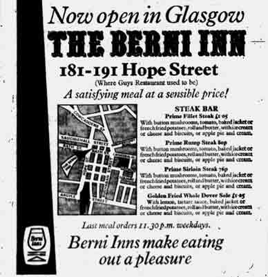 Berni Inn advert 1971